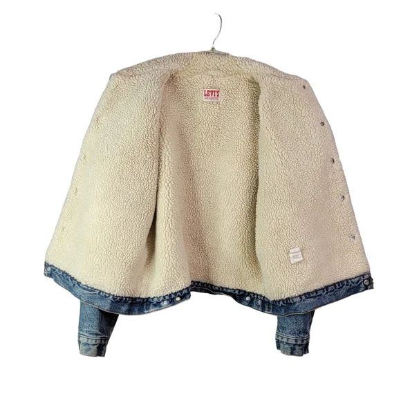 Levi's Type 3 Trucker Vintage USA Heavy Sherpa Lined Jean Jacket Coat 46R
